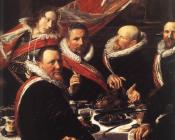 弗朗斯哈尔斯 - Banquet of the Officers of the St George Civic Guard detail